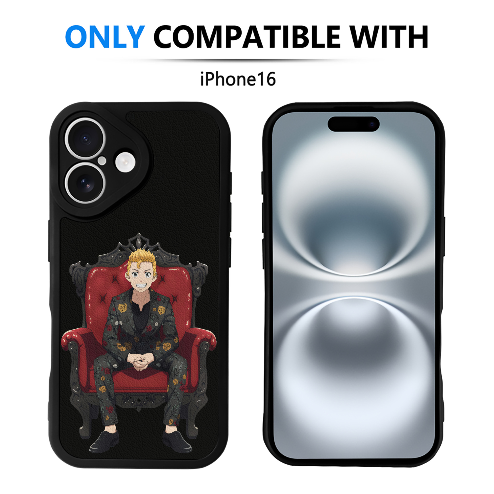 （画像用） 東京リベンジャーズ Tokyo Revengers 【iPhone 16シリーズ対応】シリコンスマホケース（レザー調） 材質：シリコン